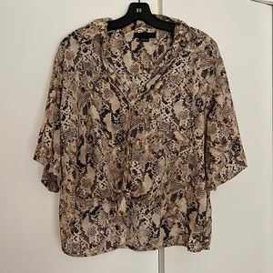 Snake skin print button up